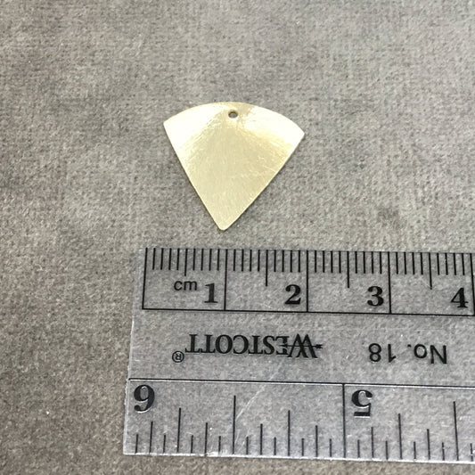 18mm x 18mm Gold Brushed Finish Blank Inverted Triangle Shaped Plated Copper Components - Sold in Pre-Counted Packs of 10 Pieces - (458-GD)