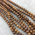 6mm Glossy Finish Natural Brown Elephant Skin Jasper Round/Ball Shaped Beads with 1mm Holes - Sold by 15.5" Strands (Approx. 65 Beads)