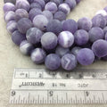 12mm Matte Natural Purple Amethyst Round/Ball Shaped Beads with 1mm Holes - 15.25" Strand (Approx. 33 Beads per Strand) - Quality Gemstone