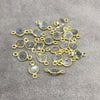 14k Gold Vermeil Labradorite Bezel for Non Tarnish Jewelry - 5mm Round Bracelet Link - Tiny Connectors - Bulk Lot of Six