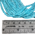 1.5-2mm x 2-3mm Faceted Natural Aqua/Blue Apatite Rondelle Shaped Beads - Sold per 14.5" Strand (Approx. 145 Beads) - Natural Gemstone
