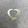 26mm x 24mm Gold Brushed Finish Thick Heart Shaped Plated Copper Components - Sold in Pre-Counted Bulk Packs of 10 Pieces - (477-GD)