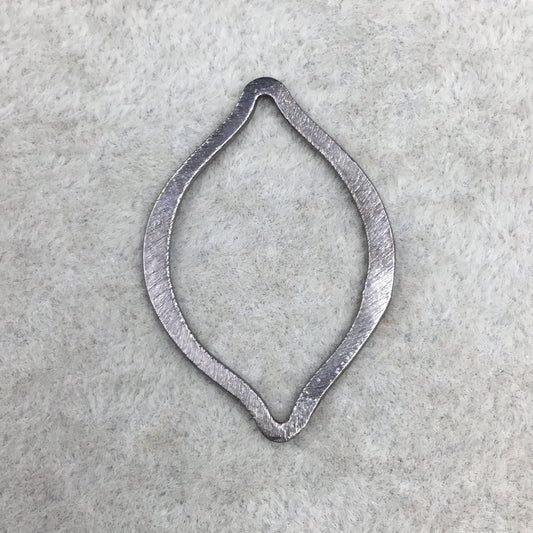 25mm x 35mm Gunmetal Brushed Finish Open Marquise Shaped Plated Copper Components - Sold in Pre-Counted Bulk Packs of 10 Pieces - (078-GM)