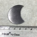 30mm x 40mm Gunmetal Plated Copper Blank Moon/Crescent Shaped Drilled Components (One Hole) - Sold in Packs of 10 (300-GD)