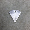 18mm x 18mm Silver Brushed Finish Blank Inverted Triangle Shaped Plated Copper Components - Sold in Pre-Counted Packs of 10 Pieces