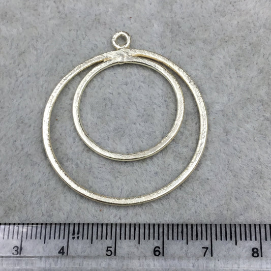 37mm x 37mm Large Sized Gold Plated Copper Double Nested Circular/Hoop Shaped Pendant Components - Sold in Packs of 10