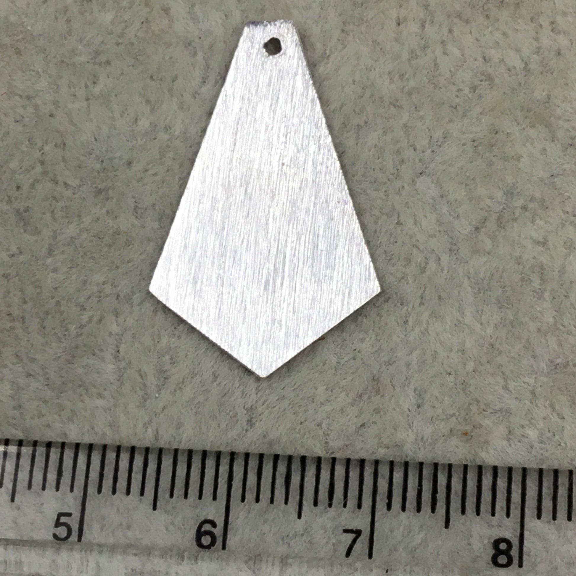 12mm x 22mm - Small Sized Silver Brushed Finish Copper - Blank Men's Tie/Dagger Shaped Components  - Sold in Packs of Ten (587-SV)