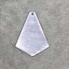 24mm x 32mm - Medium Sized Silver Brushed Finish Copper - Blank Men's Tie/Dagger Shaped Components  - Sold in Packs of Ten (588-SV)