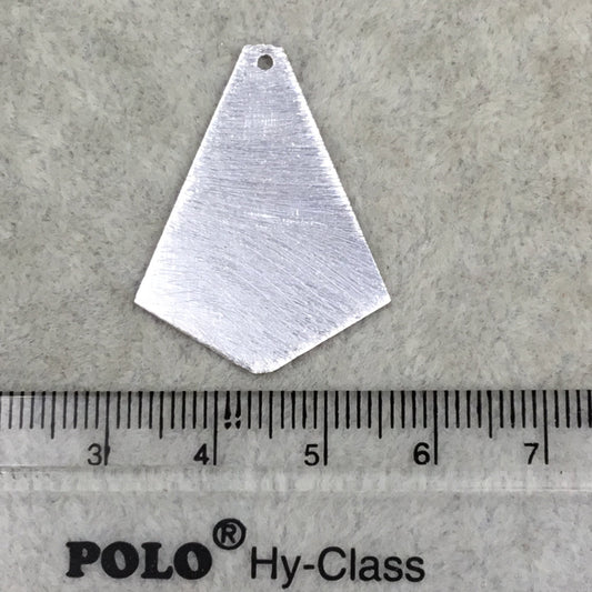 24mm x 32mm - Medium Sized Silver Brushed Finish Copper - Blank Men's Tie/Dagger Shaped Components  - Sold in Packs of Ten (588-SV)
