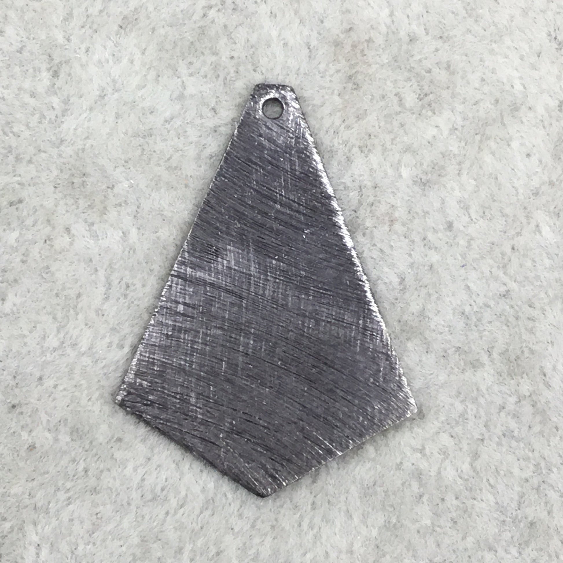 24mm x 32mm - Medium Sized Gunmetal Brushed Finish Copper - Blank Men's Tie/Dagger Shaped Components  - Sold in Packs of Ten (588-GM)