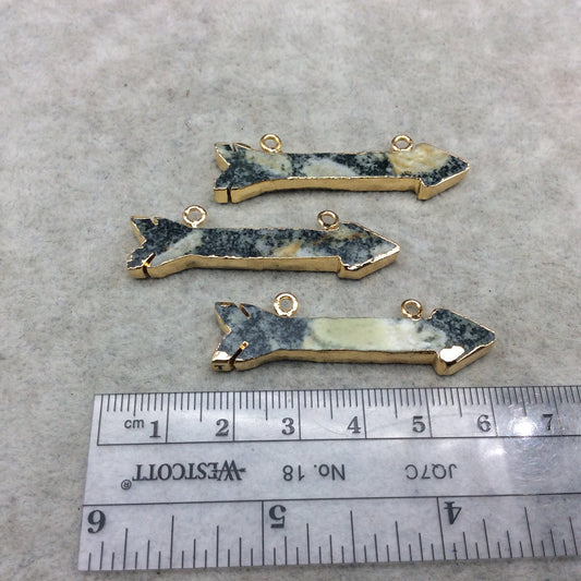 2-2.5" Gold Finish Arrow Shaped Electroplated Serpentine Pendant - Measuring 50mm-64mm Long - Sold Individually