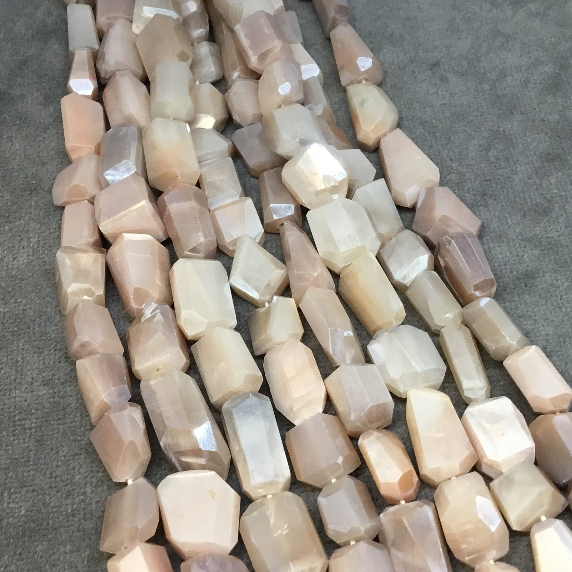 Peach Moonstone Nugget Beads - 10mm Freeform Beads