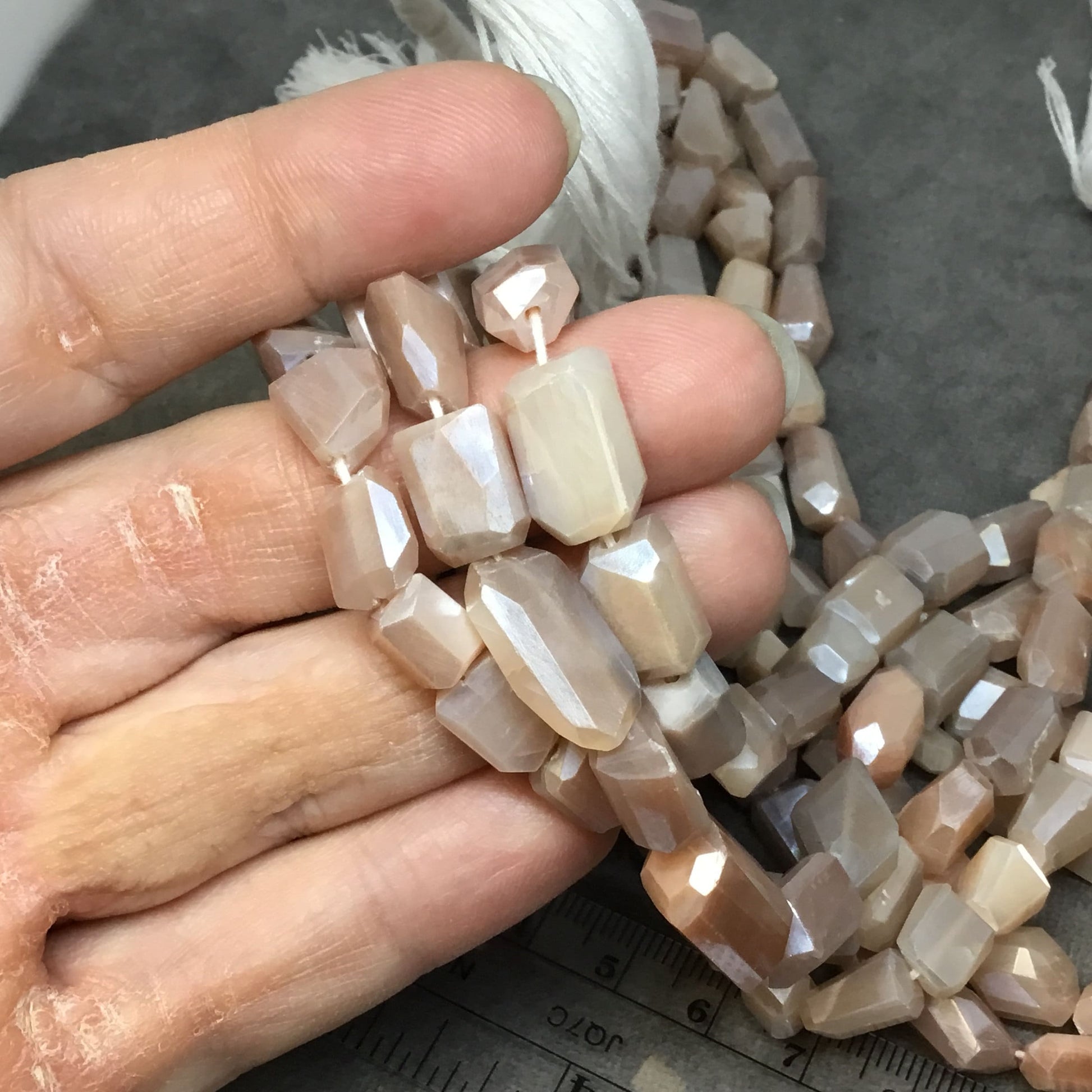 Peach Moonstone Nugget Beads - 10mm Freeform Beads