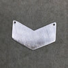 32mm x 22mm Silver Brushed Finish Blank Chevron Shaped Plated Copper Components (Double Drilled) - Sold in Packs of 10 Pieces - (461-SV)