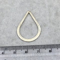 20mm x 29mm Gold Finish Open (Hammered Bottom) Teardrop Shaped Plated Copper Components - Sold in Packs of 10 Pieces - (594-GD)