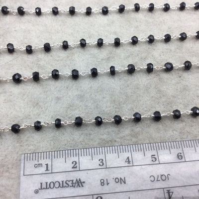 Black Spinel Rosary Chain - 4mm Beaded Chain for Jewelry Making: Necklaces, Chokers, Rosaries, Bracelets, ETC.