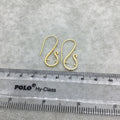 13mm x 32mm - 18k Gold Overlay 20 Gauge 'S' Shape with Inside Prongs - High Quality Earring Wire - 2 Pairs Per Pack (4 Pieces Total)