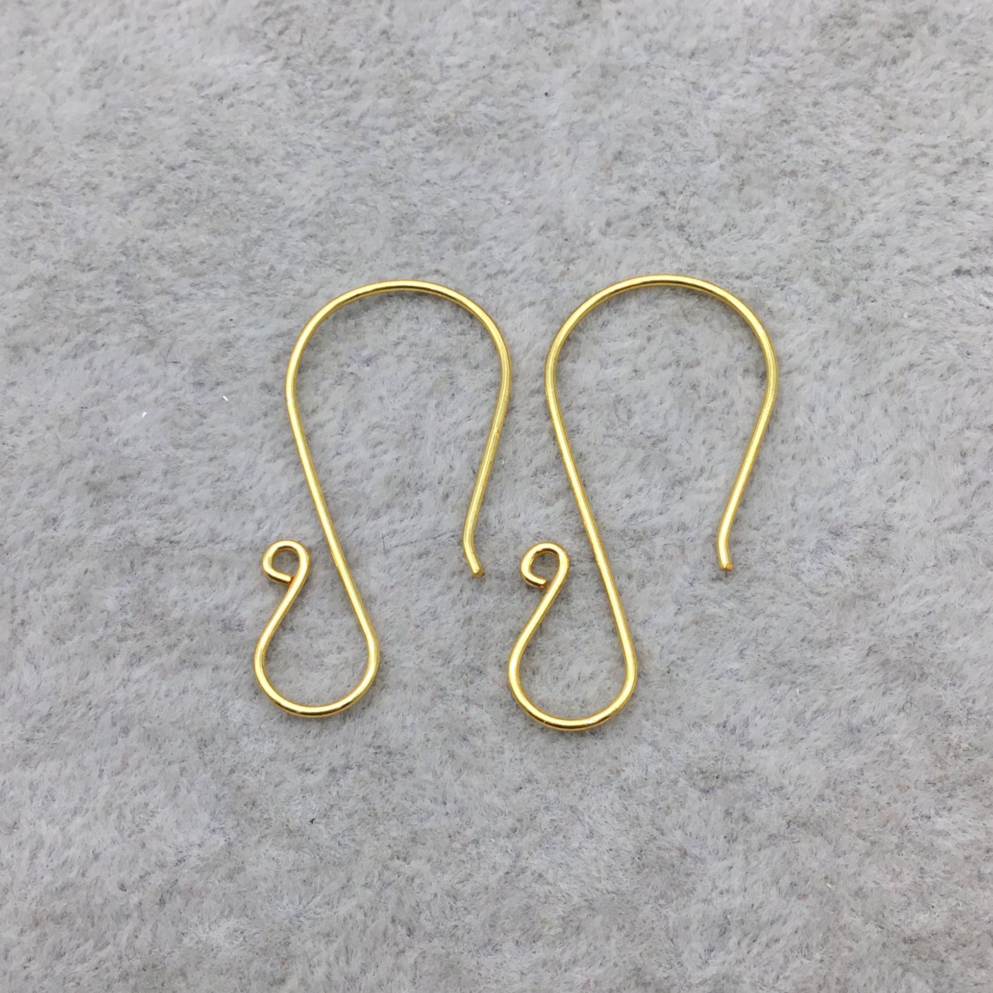 21mm x 40mm - 18k Gold Overlay "S" Shape Open Hook - High Quality Earring Wire - 4 Pairs Per Pack (8 Pieces Total)