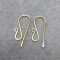 10mm x 24mm - 18k Gold Overlay Hammered "S" Shape with Open Hook - High Quality Earring Wire - 6 Pairs Per Pack (12 Pieces Total)
