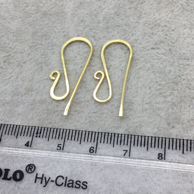 10mm x 24mm - 18k Gold Overlay Hammered "S" Shape with Open Hook - High Quality Earring Wire - 6 Pairs Per Pack (12 Pieces Total)