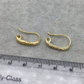 10mm x 19mm - 18k Gold Overlay Embossed Swirls with Hidden Loop - High Quality Earring Wire - Two Pairs Per Pack (Four Pieces Total)