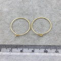 20mm x 20mm - 18k Gold Overlay Circle Shape - High Quality Earring Wire - Eight Pairs Per Pack (Sixteen Pieces Total)