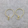18k Gold Overlay 26mm Hoop with French Hook and Ball - High Quality Earring Finding - Seven Pairs Per Pack (Fourteen Pieces Total)