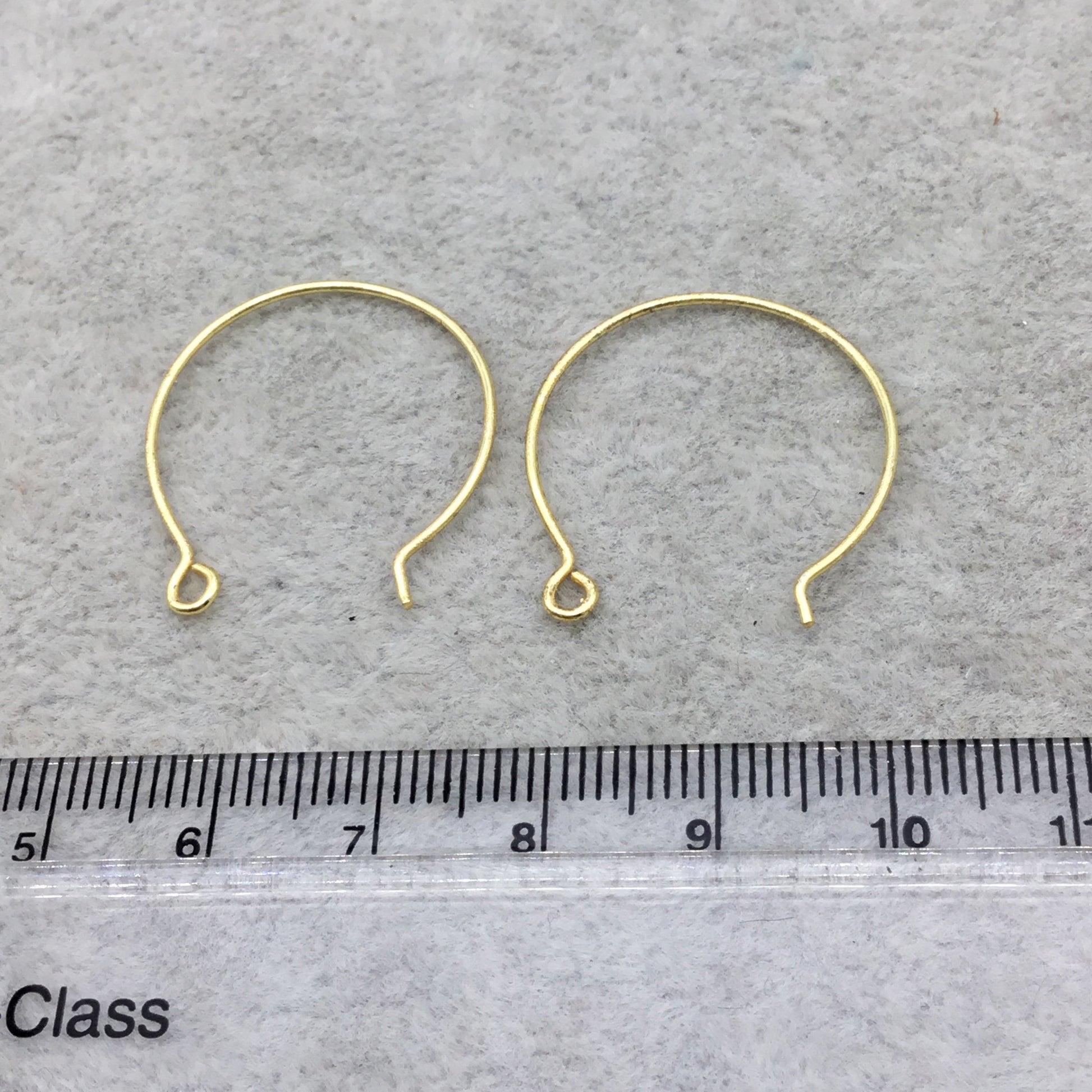 18k Gold Overlay 27mm Hoop with Outside Loop - High Quality Earring Finding - Six Pairs Per Pack (Twelve Pieces Total)
