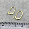 10mm x 17mm - 18k Gold Overlay Lever Back with Loop - High Quality Earring Finding - Four Pairs Per Pack (Eight Pieces Total)