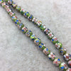 Decorative Floral Bright Green Puffed Round/Ball Shaped Metal/Enamel Cloisonné Beads - Sold by 15" Strands (~ 56 Beads Per Strand) 6mm 8mm