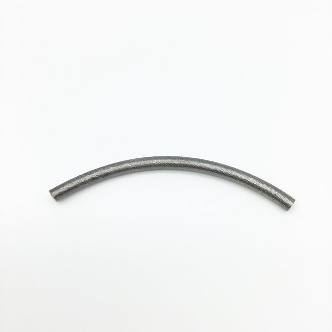 4mm x 70mm Gunmetal Brushed Long Curved Tube (with 3mm Hole) Plated Copper Component  - Sold in Packs of 10 (608-GM)