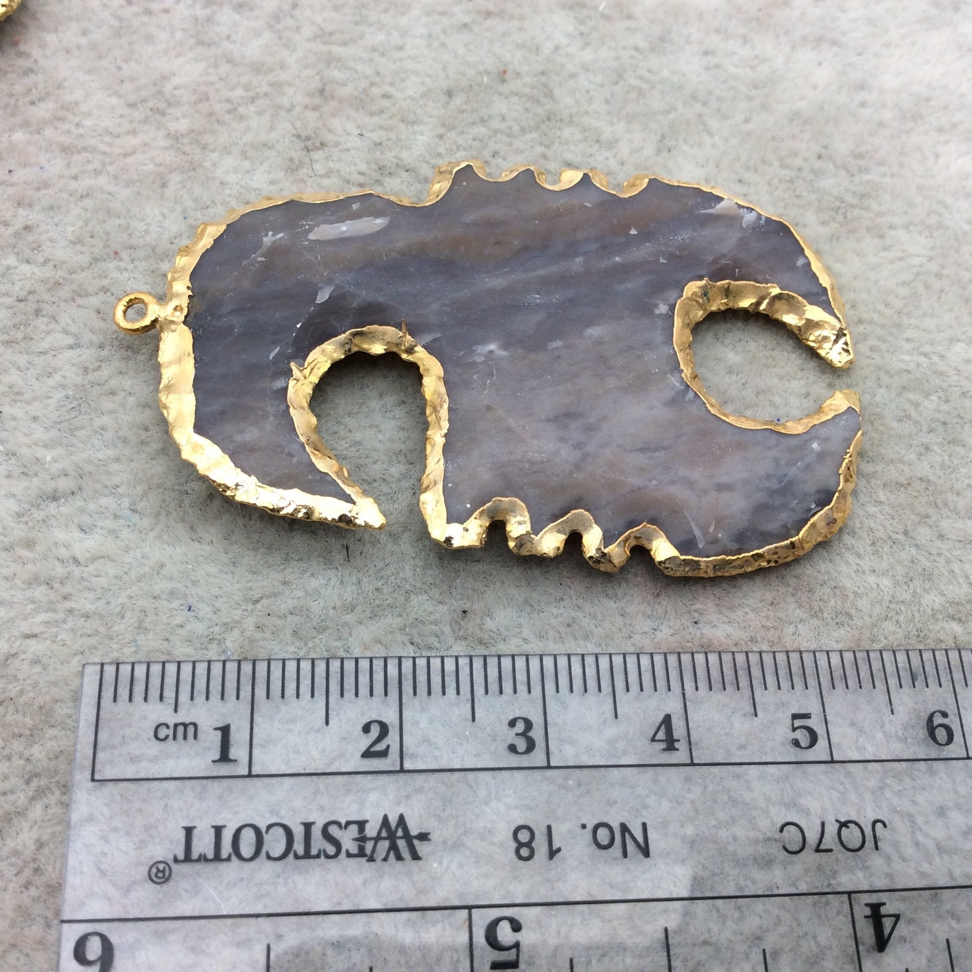 2-2.5" Gold Finish Scorpion Shape Electroplated Mixed Jasper Pendant EJ007M - ~ 50mm-60mm Long - Sold Individually, Randomly Chosen