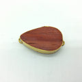1.25" Natural Red Wood Teardrop Shaped Gold Plated Bezel Connector - Measuring 20mm x 35mm - Sold Individually, Chosen at Random