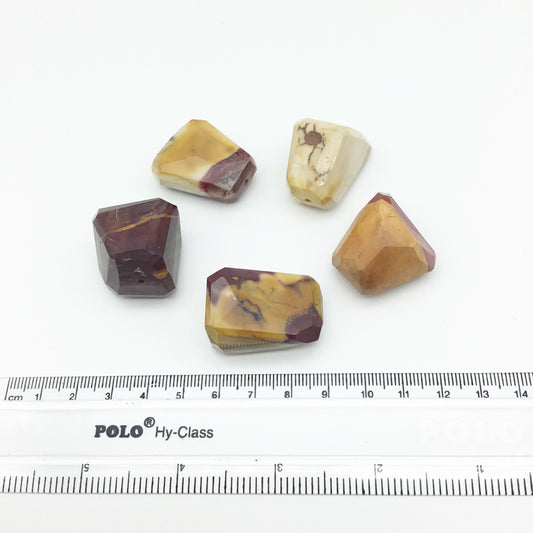 20-30mm Faceted Mookaite Nugget Bead - Sold Individually, Randomly Chosen - High Quality Hand-Cut Indian Semi-Precious Gemstone
