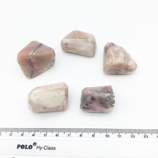 35-38mm Medium Faceted Pink Opal Nugget Bead - Sold Individually, Randomly Chosen - High Quality Hand-Cut Indian Semi-Precious Gemstone