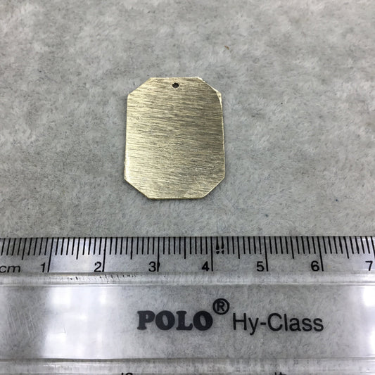 20mm x 29mm Gold Brushed Finish Blank Octagon Shaped Plated Copper Components - Sold in Pre-Counted Bulk Packs of 10 Pieces - (191-GD)