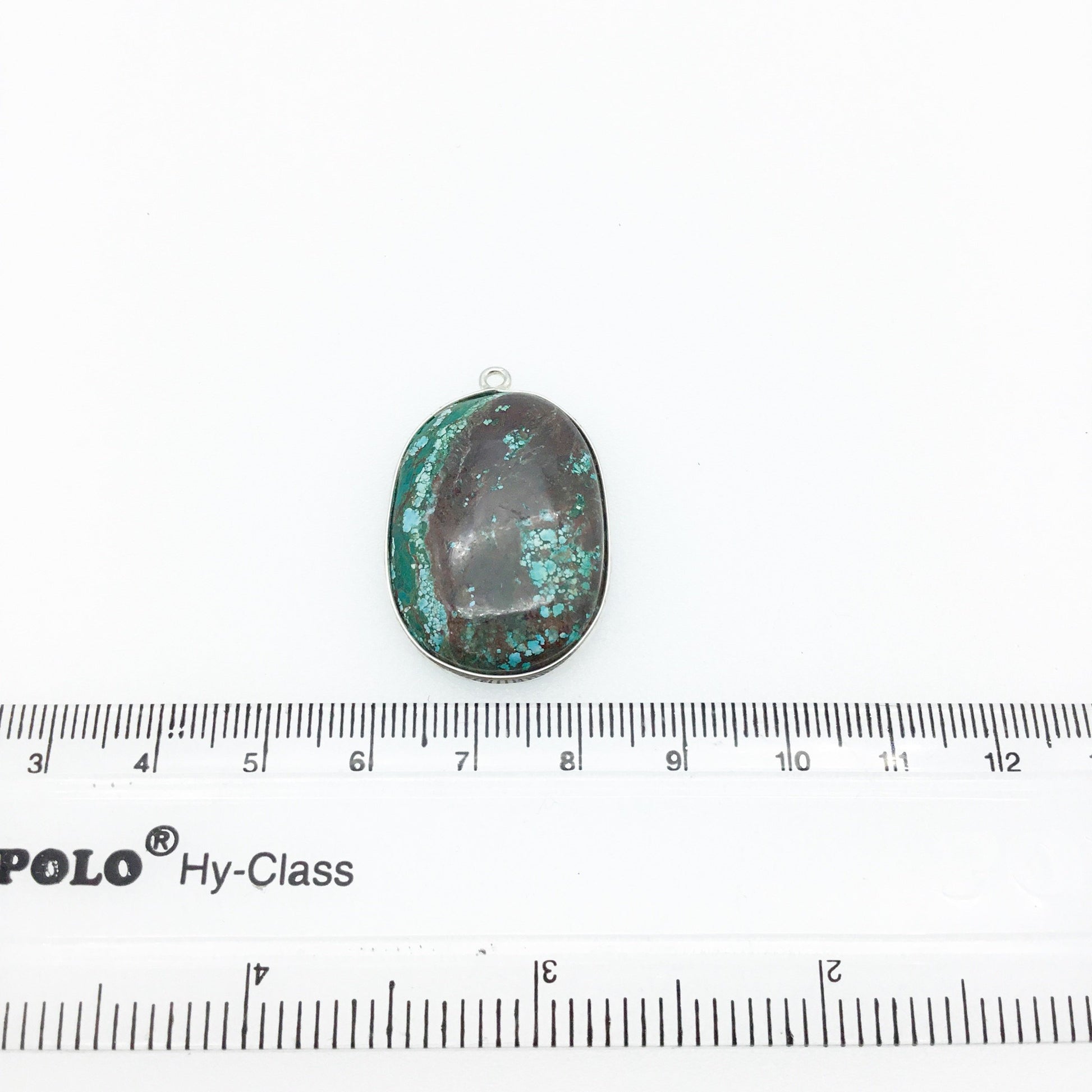 OOAK Silver Plated Stabilized Brazilian Turquoise Freeform Shaped Bezel Pendant "BTS6" - ~ 21mm x 30mm - Sold Individually , As Pictured