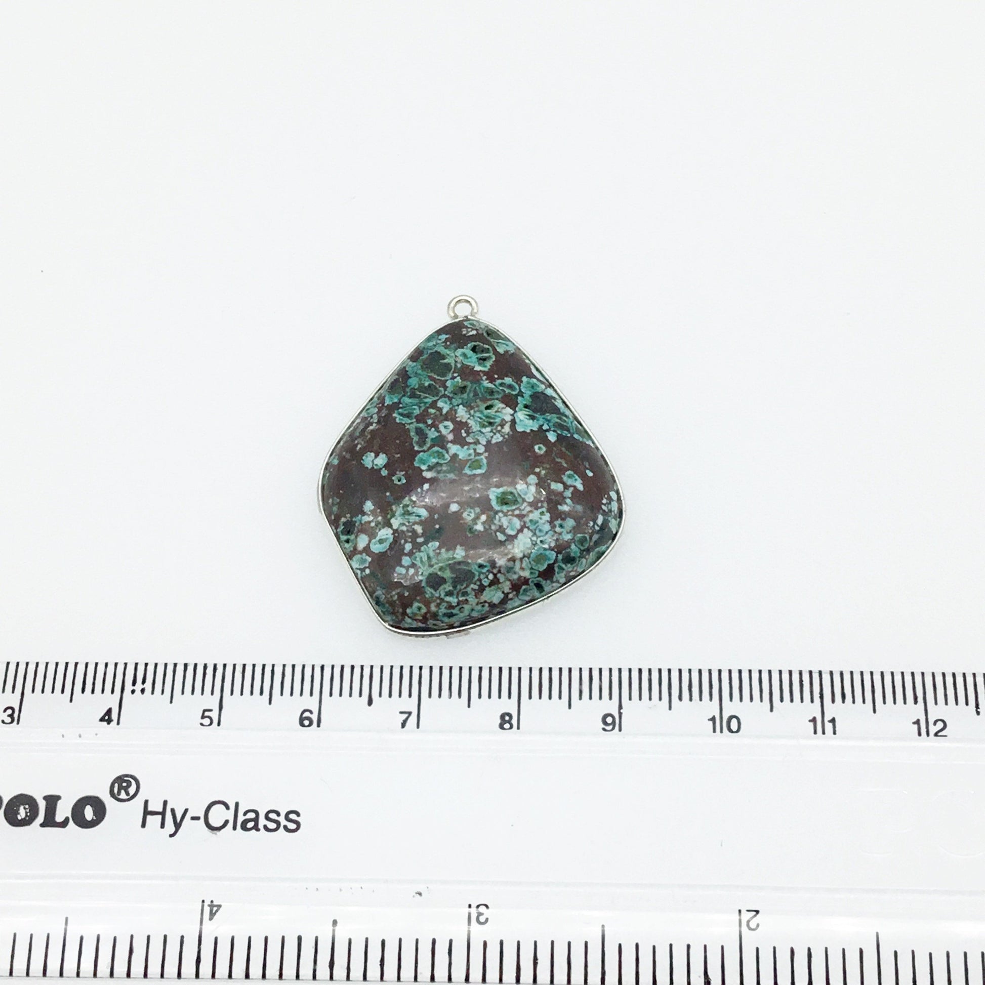 OOAK Silver Plated Stabilized Brazilian Turquoise Freeform Shaped Bezel Pendant "BTS19" - ~ 31mm x 35mm - Sold Individually , As Pictured