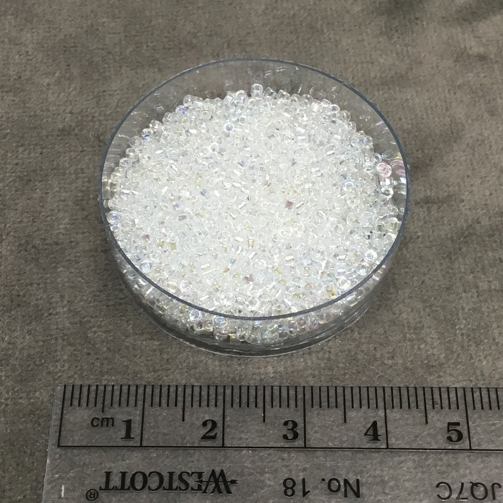 Size 11/0 Glossy Finish Crystal Luster Genuine Miyuki Delica Glass Seed Beads - Sold by 7.2 Gram Tubes (Approx. 1300 Beads per 2" Tube)