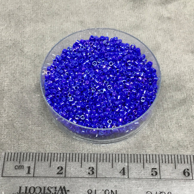 Size 11/0 Glossy Finish Royal Blue Luster Genuine Miyuki Delica Glass Seed Beads - Sold by 7.2 Gram Tubes (Approx. 1300 Beads per 2" Tube)