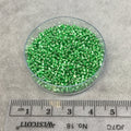 Size 11/0 Glossy Silver Lined Light Green Genuine Miyuki Delica Glass Seed Beads - Sold by 7.2 Gram Tubes (Approx. 1300 Beads per 2" Tube)