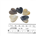 1" Semi-Transparent Black/Brown/Tan Heart Shaped Lightweight Natural Horn Connector Component with 2mm Holes - Measuring 25mm x 25mm