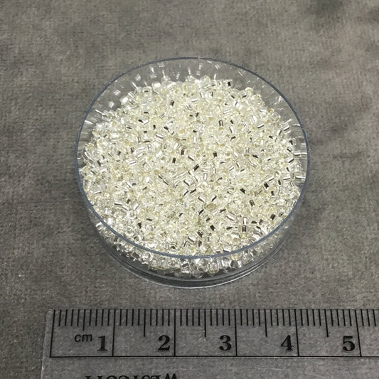 Size 11/0 Glossy Silver Lined Crysal Genuine Miyuki Delica Glass Seed Beads - Sold by 7.2 Gram Tubes (Approx. 1300 Beads per 2" Tube)