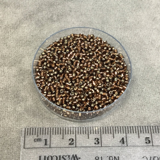 Size 11/0 Glossy Finish Silver Lined Brown Genuine Miyuki Delica Glass Seed Beads - Sold by 7.2 Gram Tubes (Approx. 1300 Beads per 2" Tube)