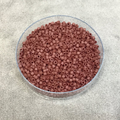 Size 11/0 Matte Finish Opaque Currant Brown Genuine Miyuki Delica Glass Seed Beads - Sold by 7.2 Gram Tubes (Approx. 1300 Beads per 2" Tube)