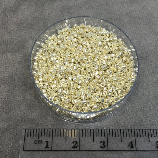 Size 11/0 Metallic Duracoat Galvanized Silver Genuine Miyuki Delica Glass Seed Beads - Sold by 7.2 Gram Tubes (Approx. 1300 Beads/2" Tube)