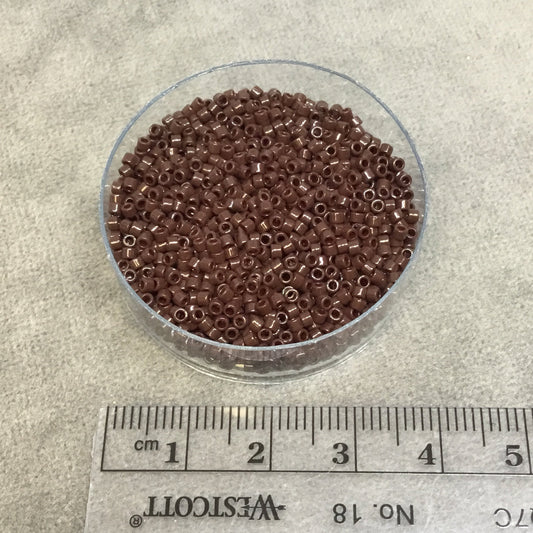 Size 11/0 Glossy Finish Chocolate Brown Genuine Miyuki Delica Glass Seed Beads - Sold by 7.2 Gram Tubes (Approx. 1300 Beads per 2" Tube)