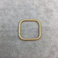 20mm Gold Finish Open Twisted Wire Square Shaped Plated Copper Components - Sold in Pre-Counted Bulk Packs of 10 Pieces - (462-GD)