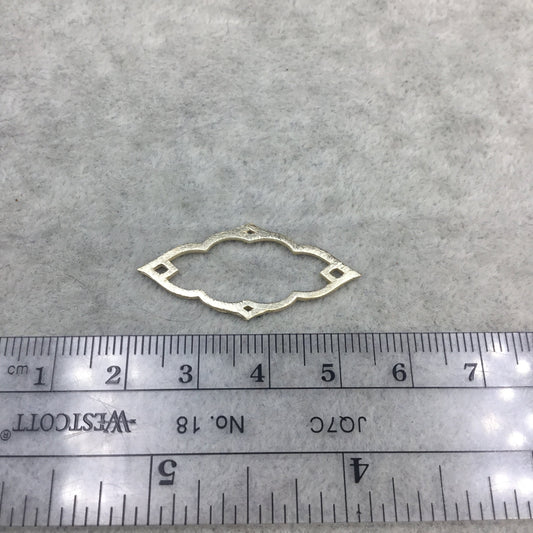 15mm x 35mm Gold Brushed Finish Thin Keyhole Shaped Plated Copper Components With Points - Sold in Bulk Packs of 10 Pieces - (101-GD)