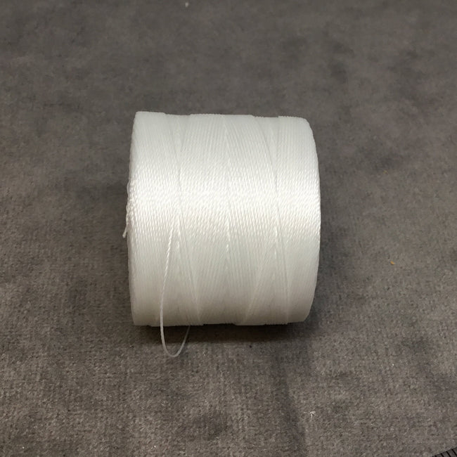 FULL SPOOL - Beadsmith S-Lon 70 Pure White Nylon Macrame/Jewelry Micro Cord - Measuring 0.12mm Thick - 287 Yards (861 Feet)